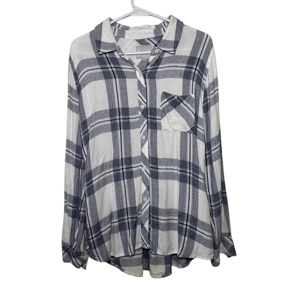 Rails Blue and White Plaid Button-Up Shirt M - Picture 1 of 5